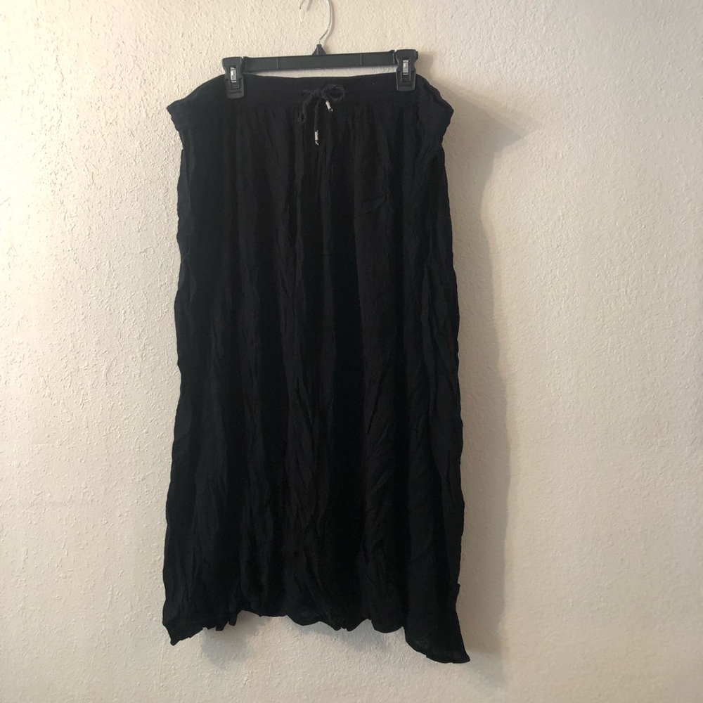 Long black skirt! Comfy waist with drawstring